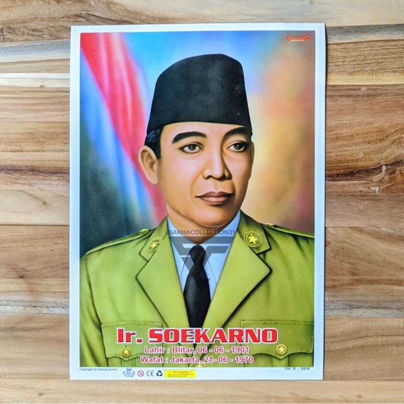 Jual Poster Gambar Pahlawan Proklamasi Ir Soekarno / Sukarno Pahlawan