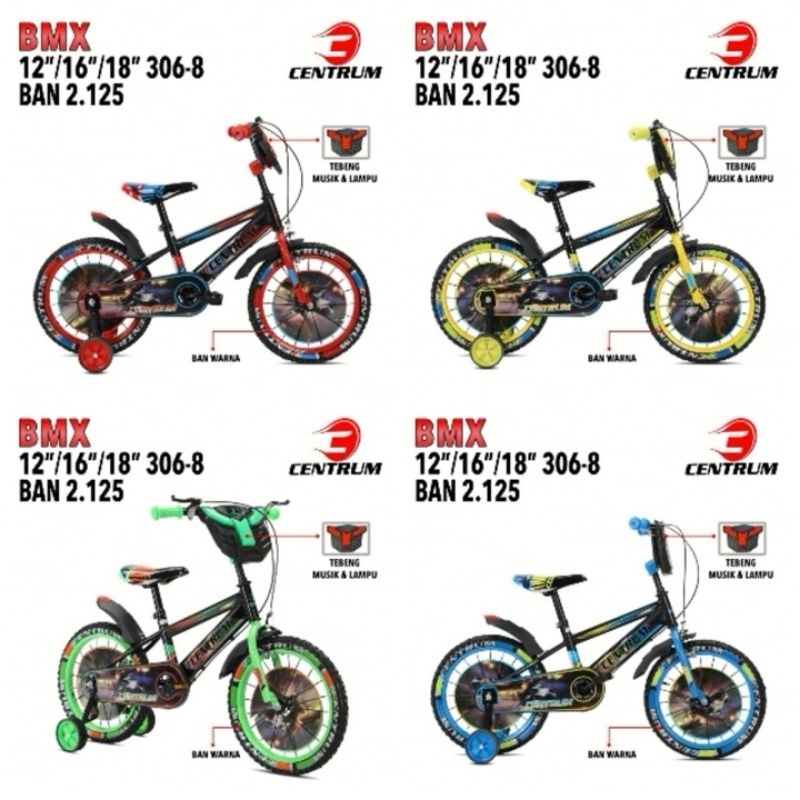 Jual Sepeda Anak BMX Ukuran 12 / 16 / 18 Centrum CT 6626-1 Murah
