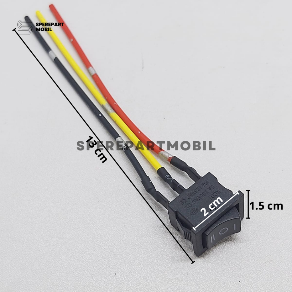 Jual Saklar Switch ON OFF ON Kecil Kaki 3 / 3 Pin Hitam + kabel Switch ...