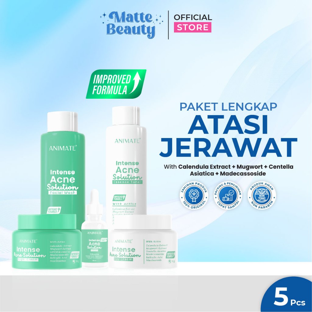 Jual Animate Intense Acne Solution Series 5in1 | Paket Skincare ...
