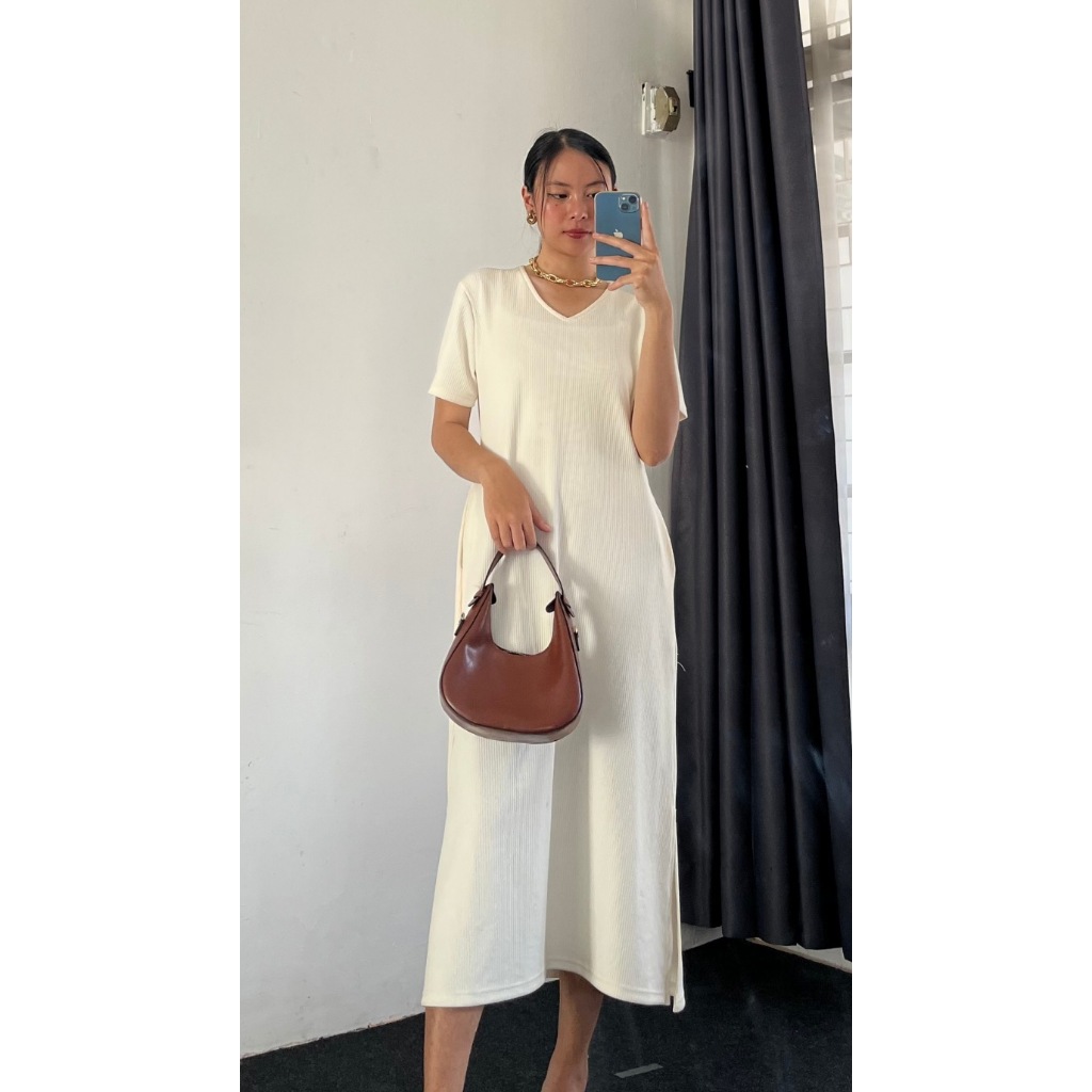 OMMO LONG SLEEVE KNIT（CIRCLE LAYERED DOCKING KNIT TOP
