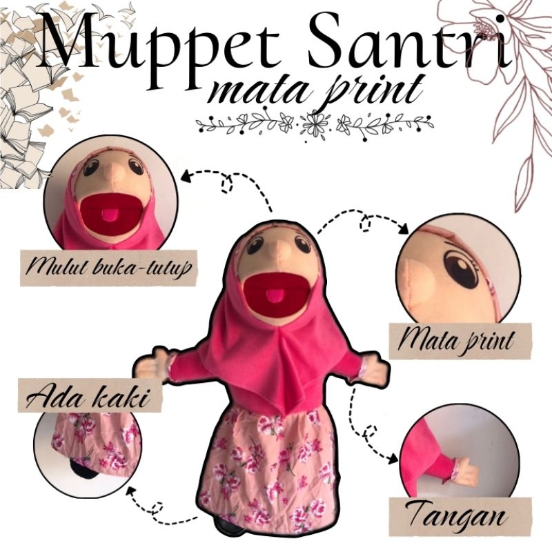 Jual Hand Puppet Ventriloquist Karakter Santri Putri Boneka Tangan Anak ...