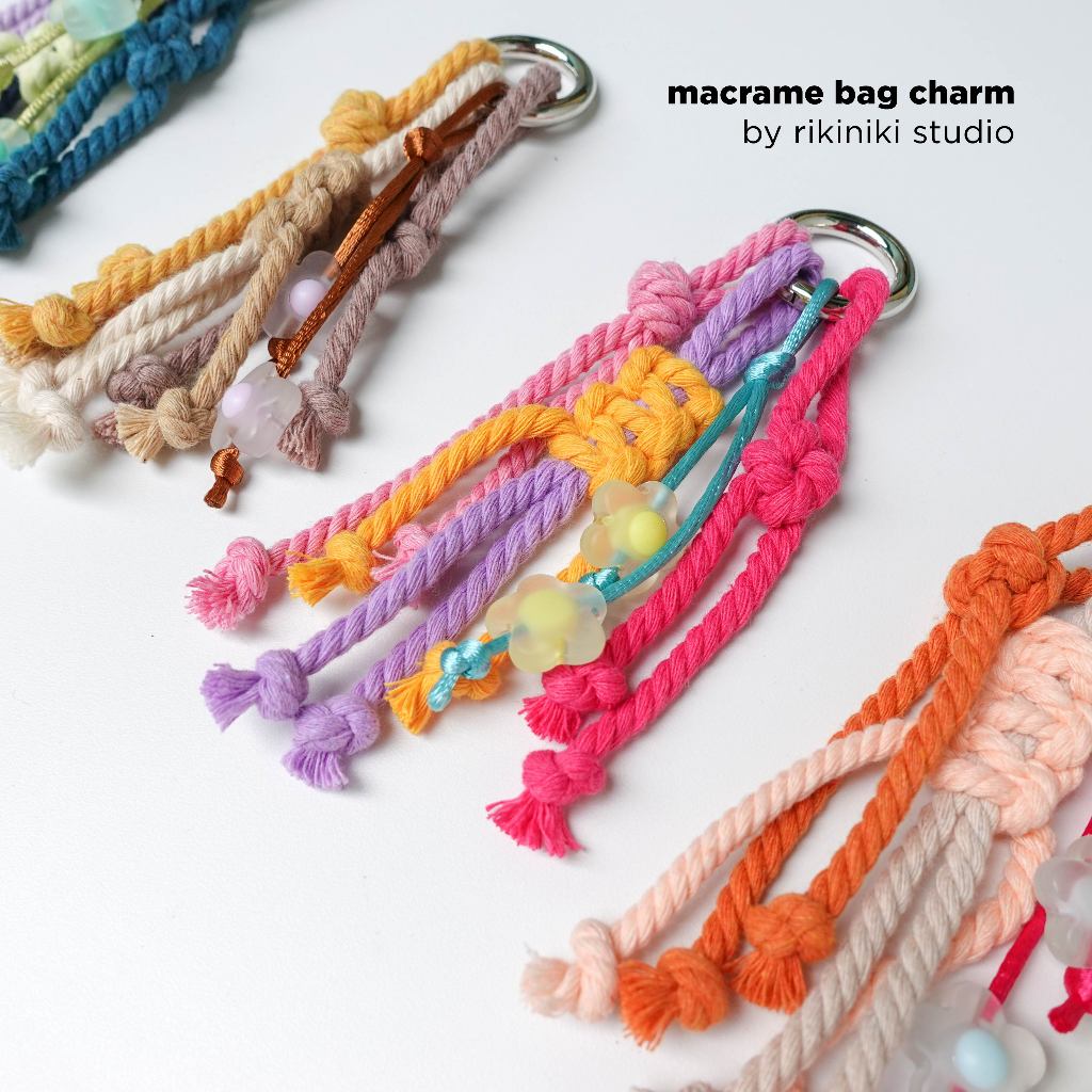 Jual Bag Charm Macrame Bag Charm Keychain Gantungan Tas Bag Charm Estetik Shopee Indonesia