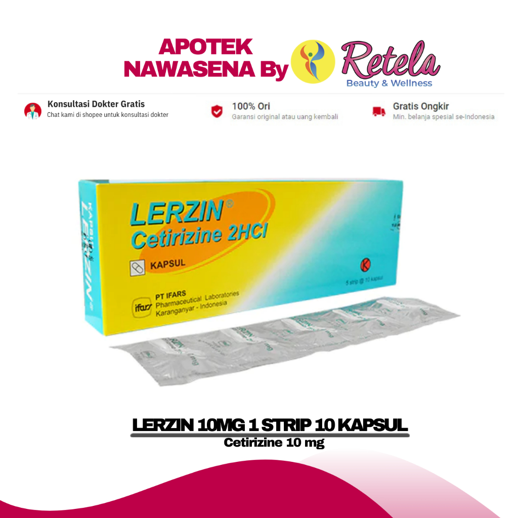 Jual Lerzin Mg Strip Kapsul Cetirizine Mg Shopee Indonesia