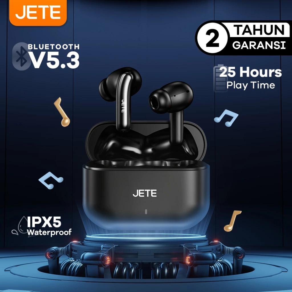 JETE TWS TX2 Active Noice Canceling IPX5 With ENC 4 Mic - Garansi 2 Tahun