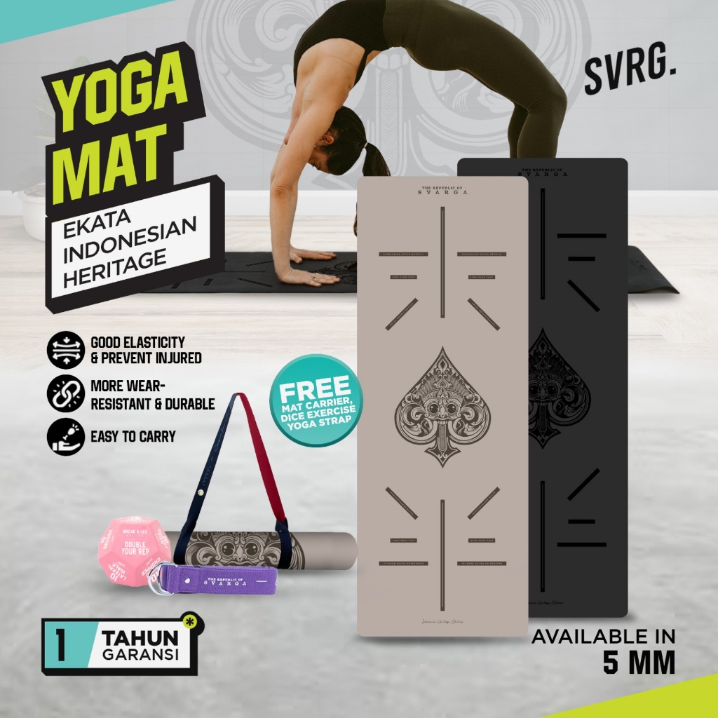 Jual Matras Yoga Yoga Mat Svarga 5mm Ekata Plain Indonesian