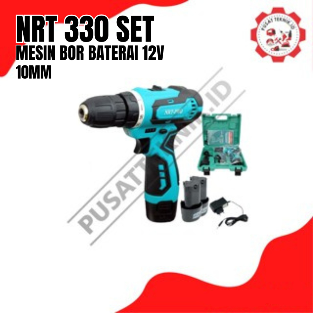 Jual Nrt 330 Set Mesin Bor Baterai Nrt Pro Dc330 Set 12v 10 Mm Cordless