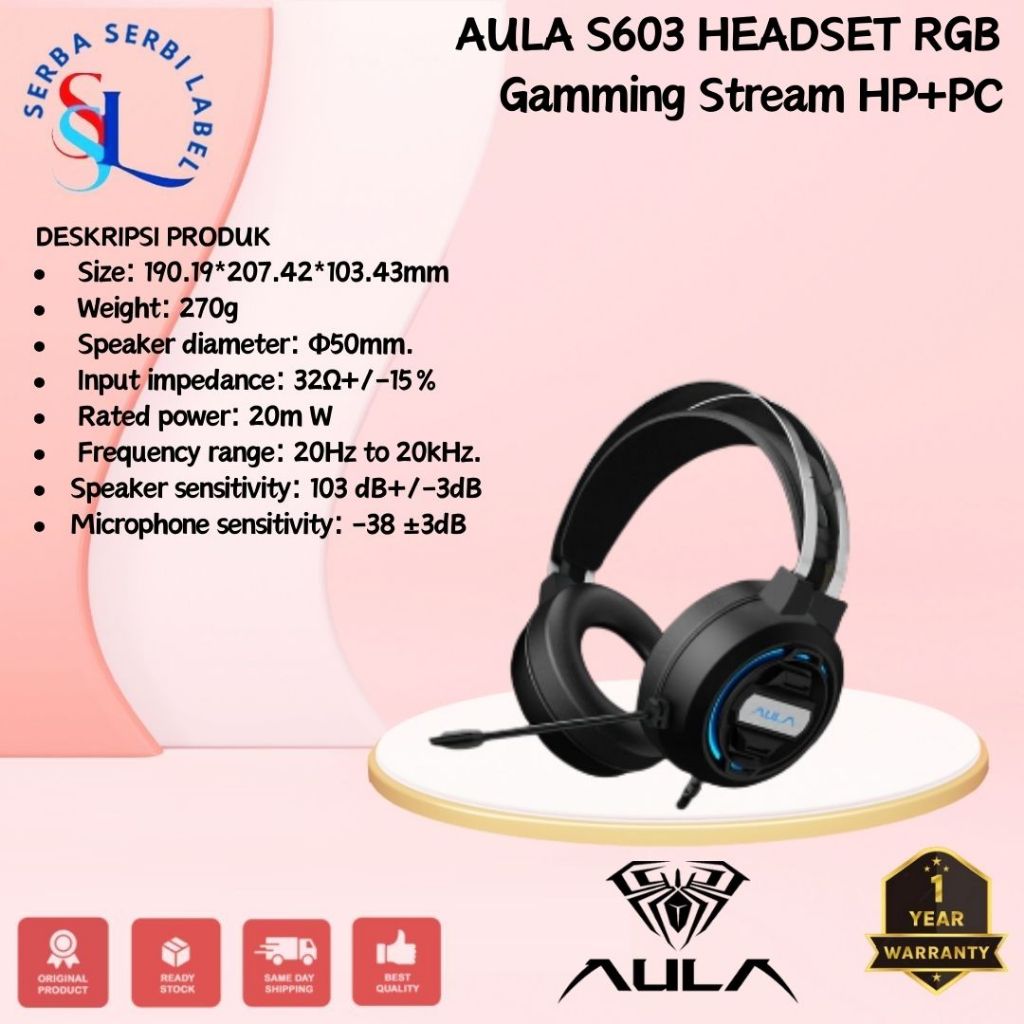 Jual Headset Gaming AULA S603 – RGB Breathing | Shopee Indonesia