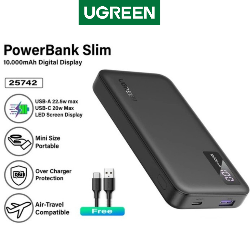 Jual Ugreen Power Bank 20W PD Fast Charging 22.5W 10000mAh Ultra Slim ...