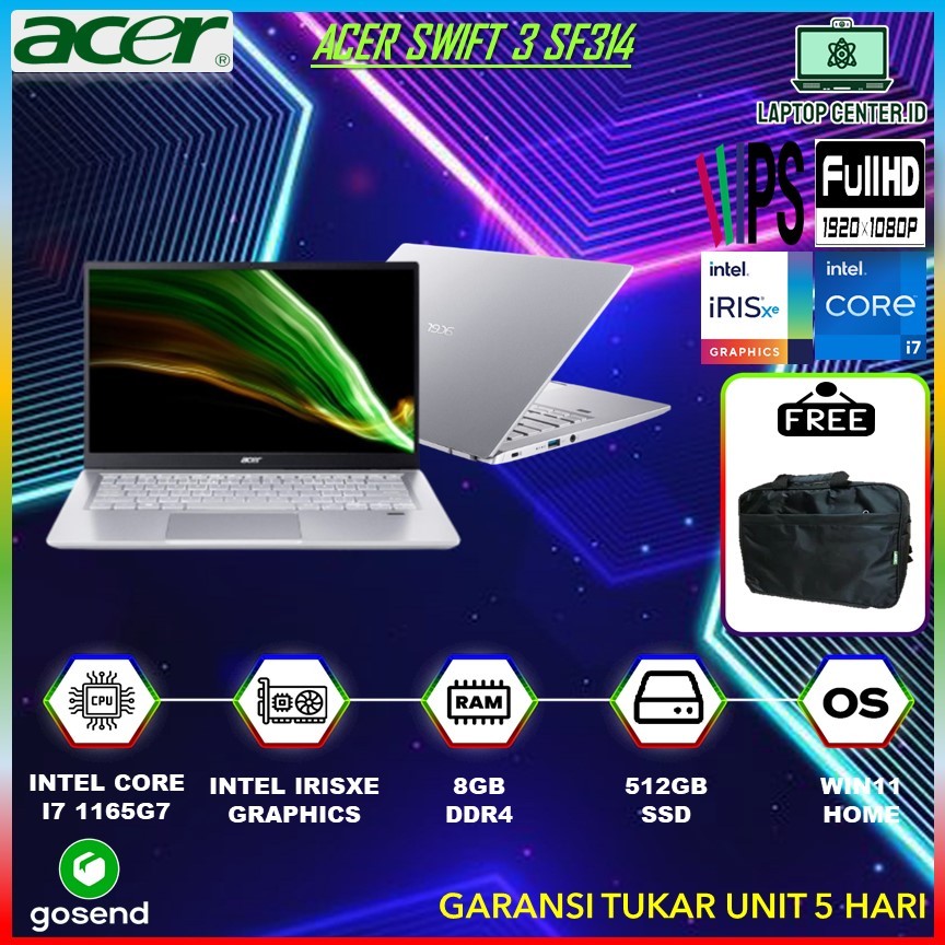 Jual Acer Swift 3 Sf314 I7 1165g7 8gb 512gb W11 14 0fhd Ips Shopee