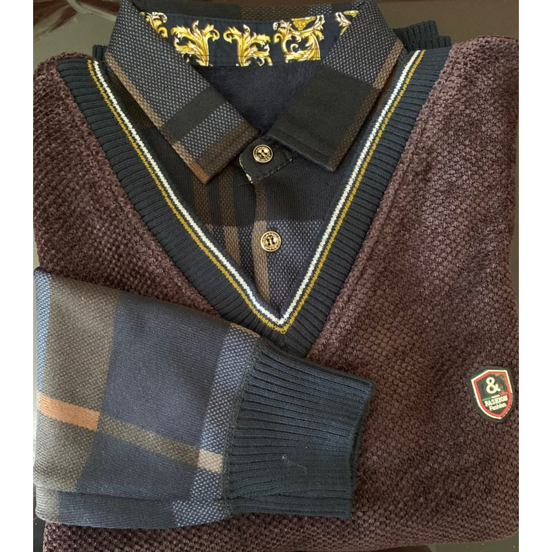 Sweater Kemeja Fleece