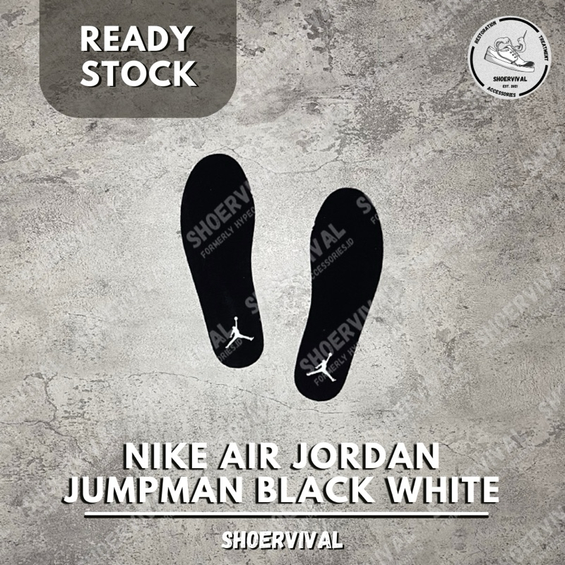 Jual [READY STOCK] Air Jordan Insoles Jumpman Black Sole White Text