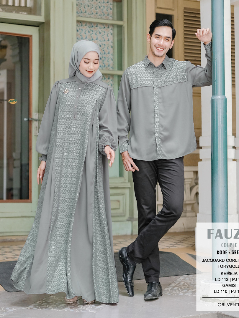 Baju Couple Pasangan Muslim Lebaran 2025 Fauza - Main Image