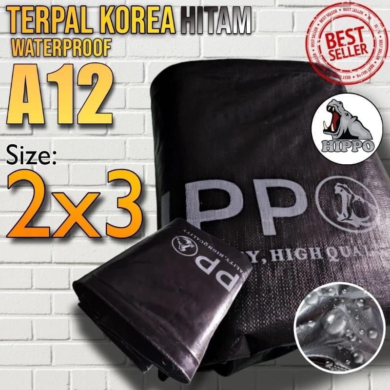 Terpal korea A12 Hitam ukuran 2x3 tebal lebih murah awet kuat dan air tidak bocor