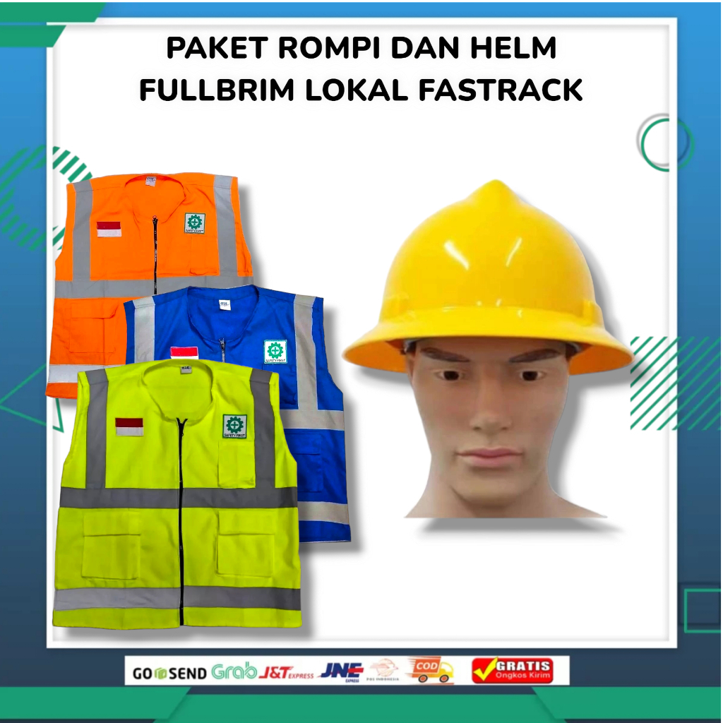 Jual Helm MSA V-Gard Fullbriim LOKAL Fastrack + Rompi Safety Bahan ...