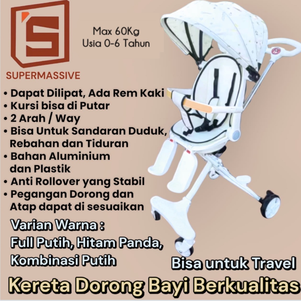 Jual SPM Stroller Bayi Kereta Dorong Bayi 2 Arah Traveling Dilipat