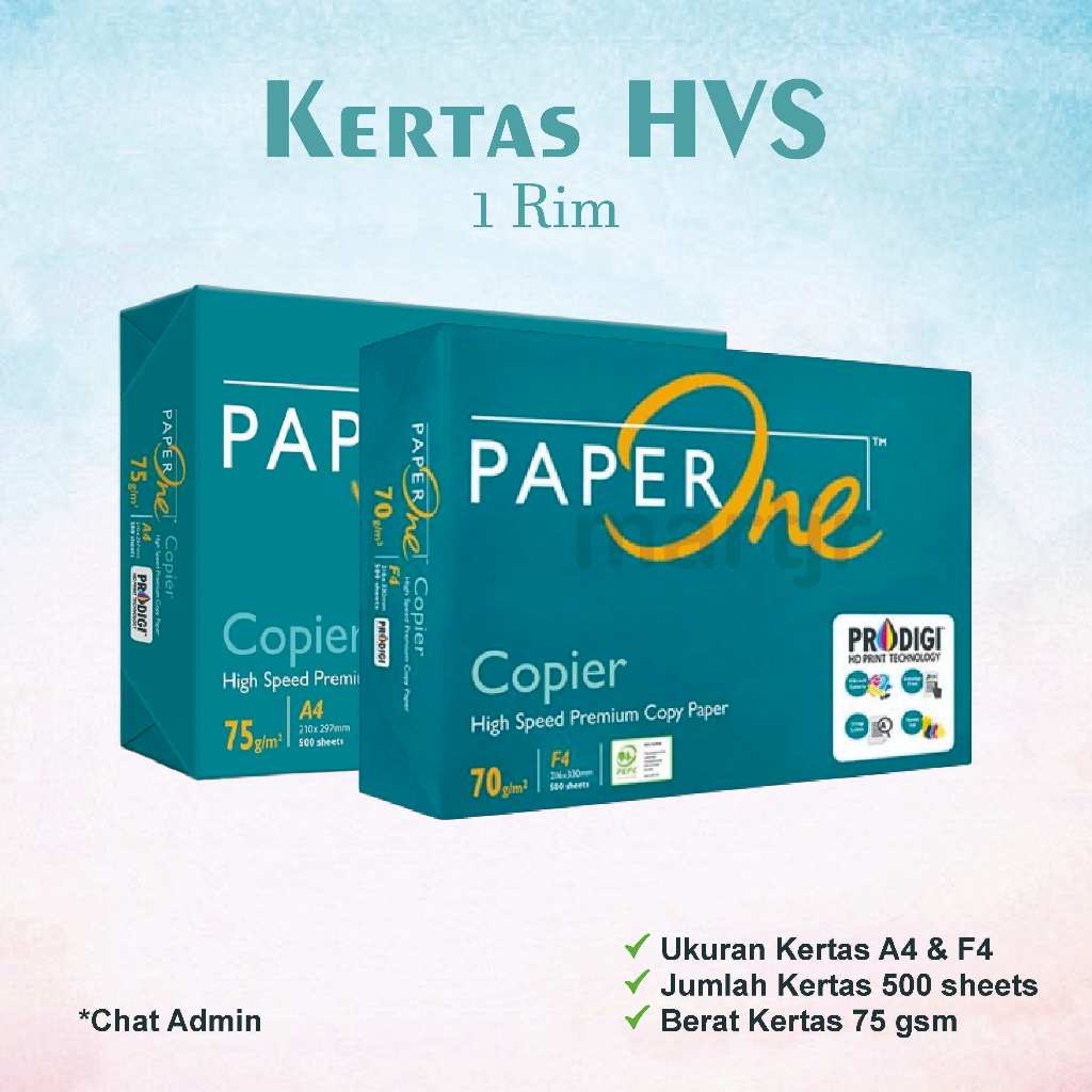 Jual Paperone Kertas Hvs Ukuran A4 And F4 500 Lembar 70 Gsm 1 Rim