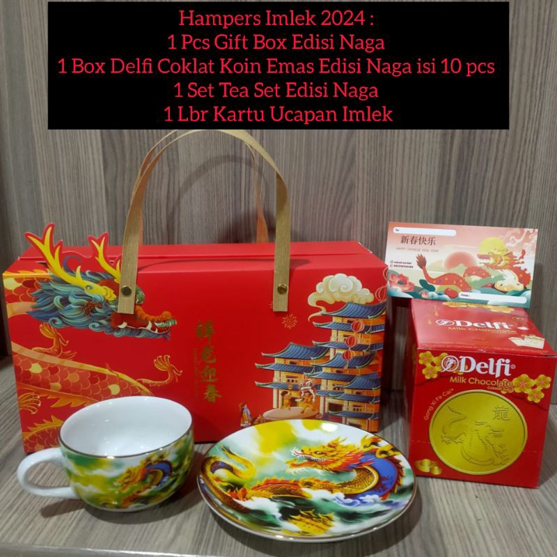 Jual Hampers Parcel Imlek Cny Teaset Edisi Naga Coklat Koin Emas Delfi Kado Valentine Open