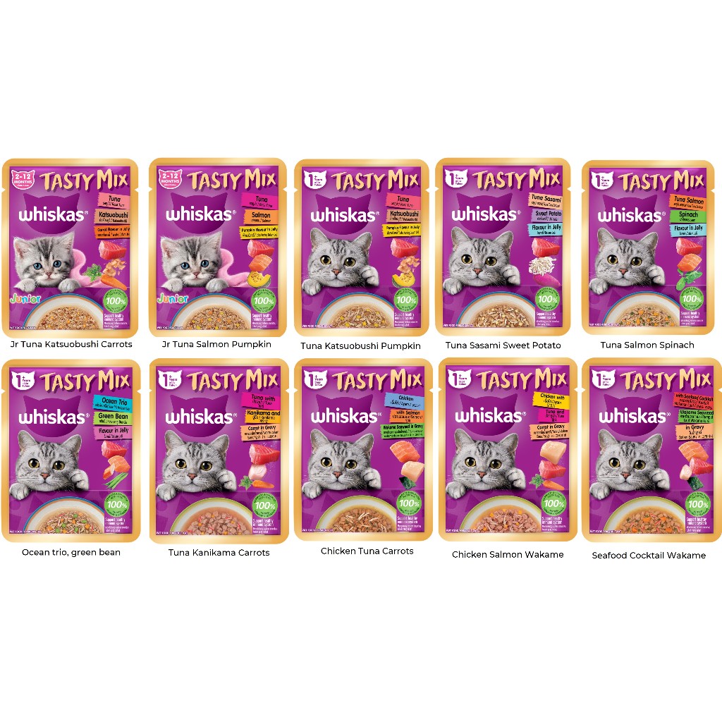 Jual Whiskas Tasty mix 70gr All Varian Makanan Kucing Basah Shopee Indonesia