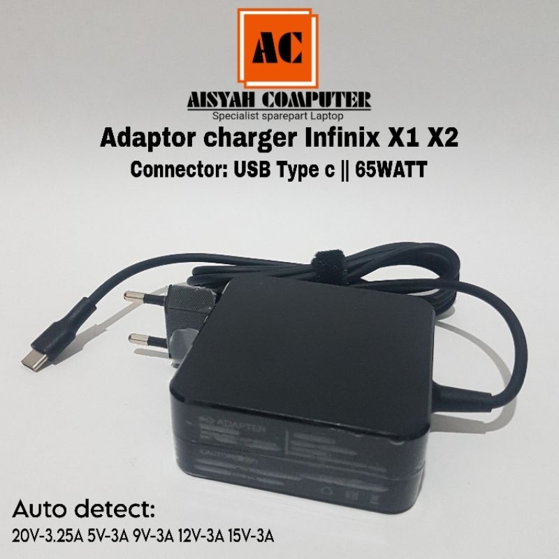 Jual ADAPTOR CHARGER LAPTOP INFINIX INBOOX X1 X2 L11 XL12 65W USB TYPE C Shopee Indonesia
