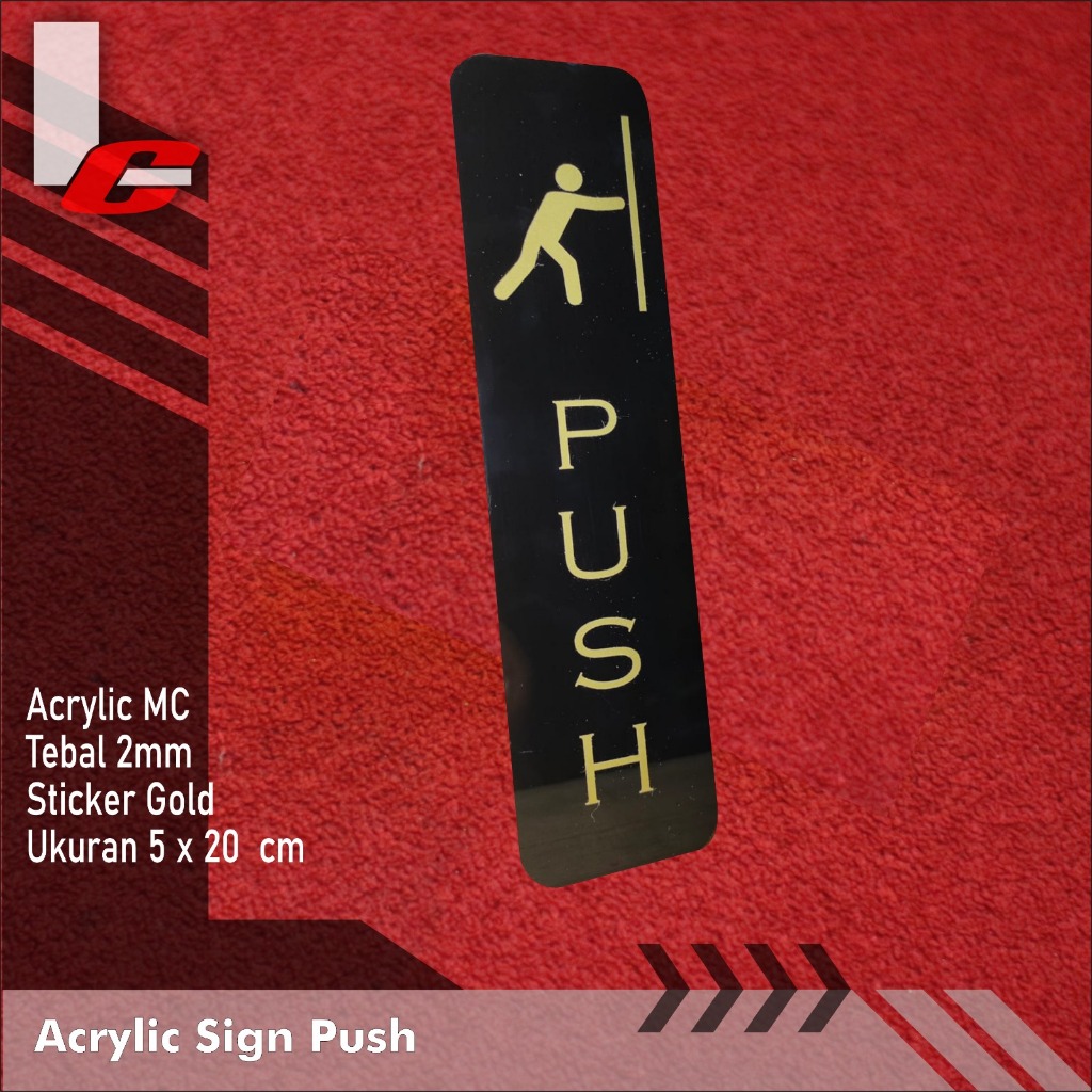 Jual Acrylic sign push/dorong gold - akrilik - signage -akrilik tinggal ...
