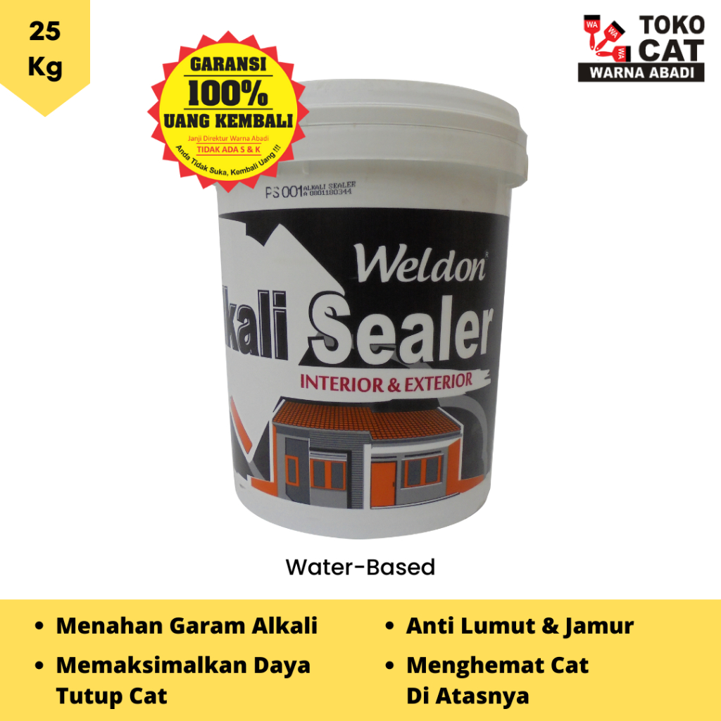 Jual CAT DASAR TEMBOK ANTI ALKALI WELDON 25 KG UNTUK DINDING BARU