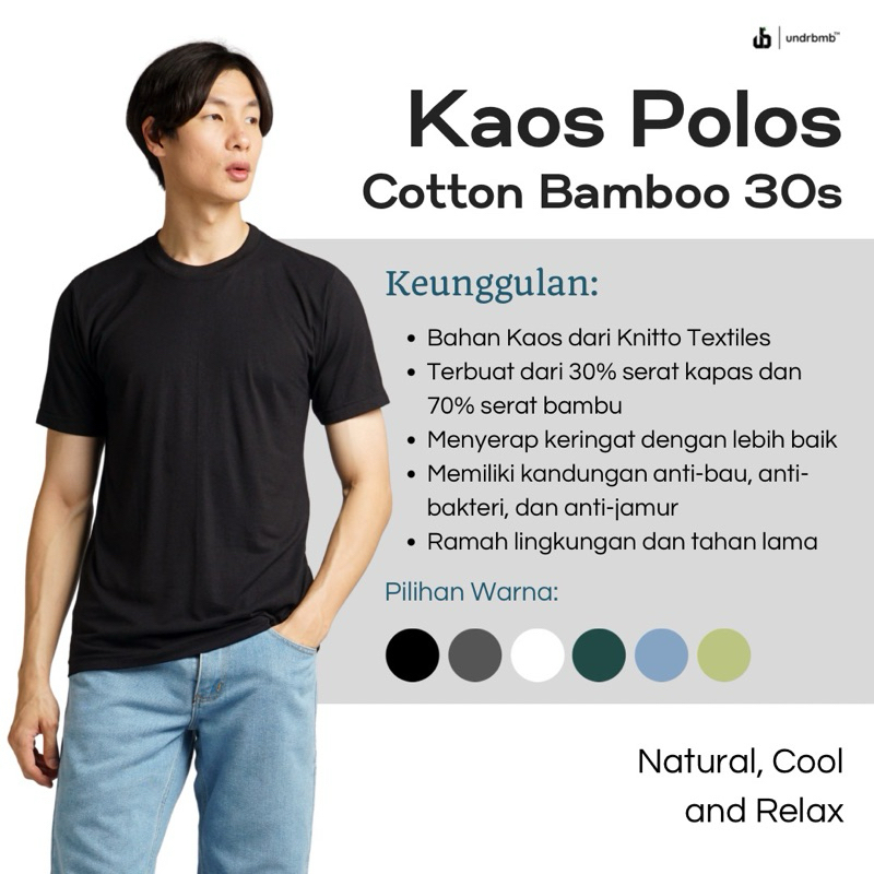 Cole Solid Bamboo Kaos Pria