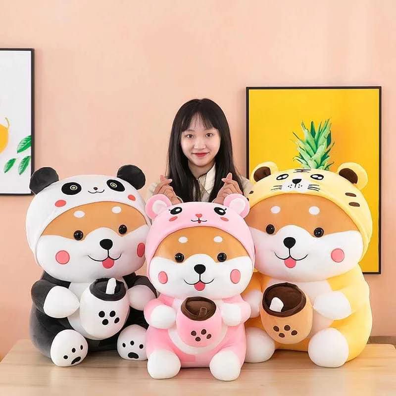 Jual Boneka Shiba Inu pegang Boba MilkTea 30Cm Bahan Plush Premium ...