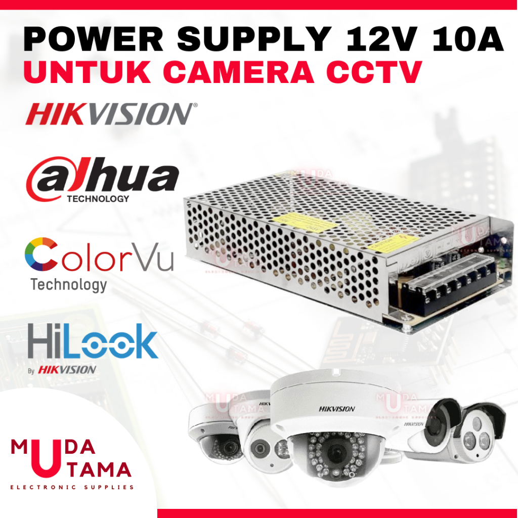 Jual Power Supply CCTV 12V 10A HIGH QUALITY - HIKVISION / DAHUA / COLOR ...