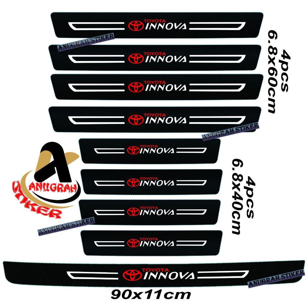 Jual PROMO 9pcs stiker carbon toyota innova cutting stiker pelindung ...