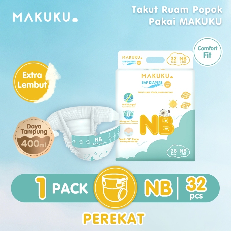 Jual MAKUKU DIAPERS COMFORT FIT PANT NB32/S30/M28/L26/XL24/XXL22 ...