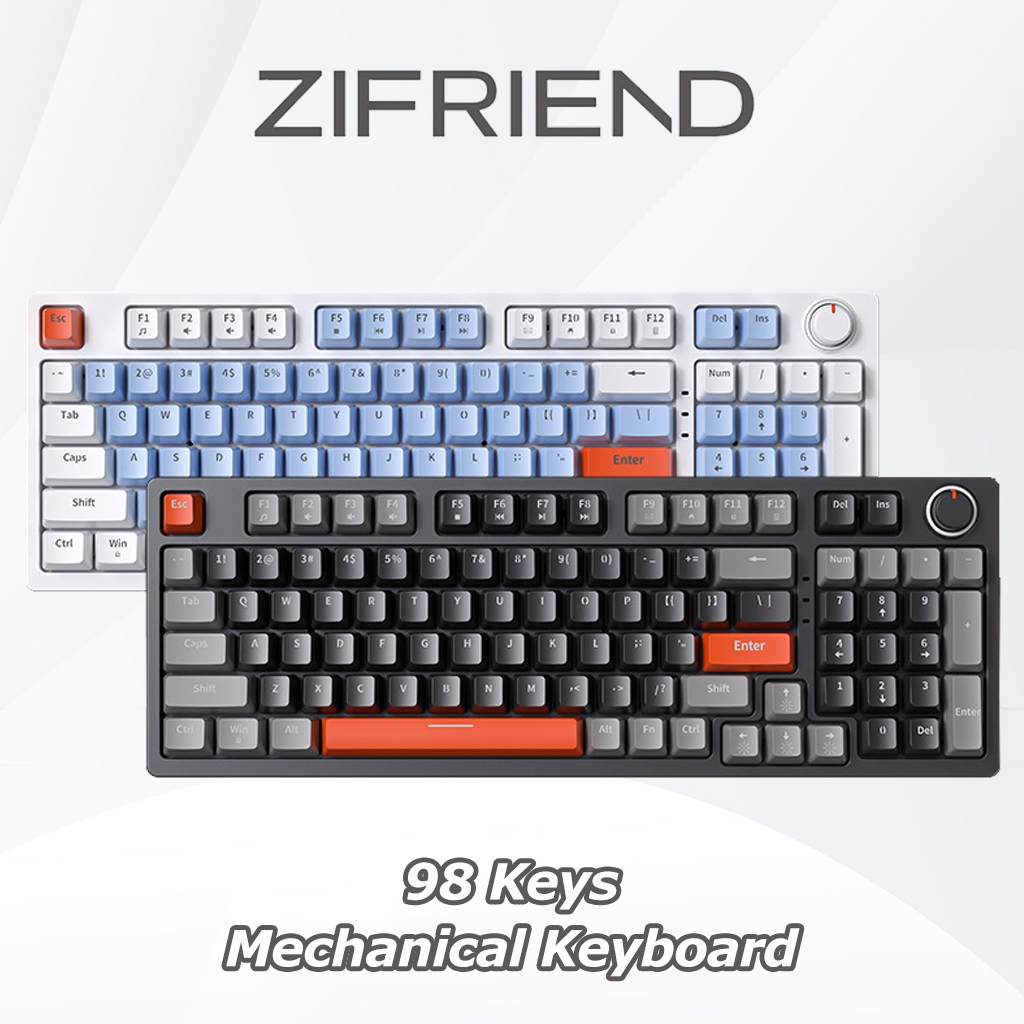 Jual ZIFRIEND ️ ZA981 Keyboard Mekanik Biru / Merah Switch Wired RGB
