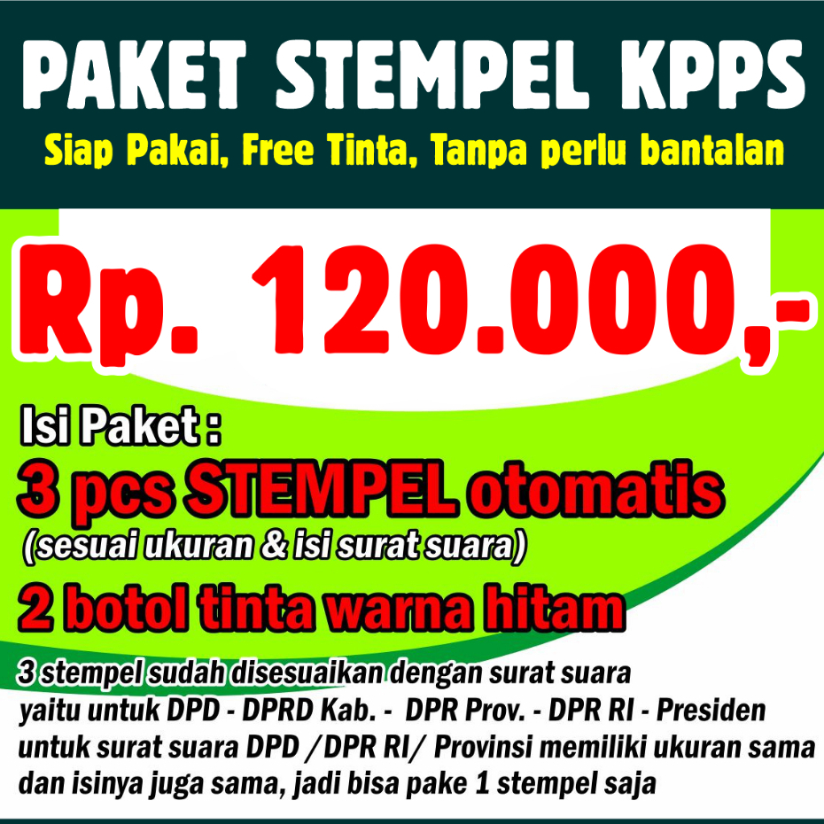 Jual Paket Stempel Kpps Pemilu Dapat Stampel Pemilu Shopee