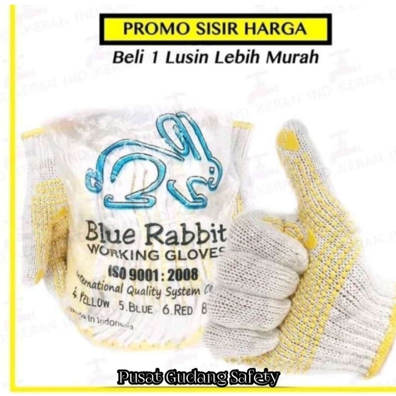 Jual Sarung Tangan Katun /Sarung Tangan Benang 4 Merk Rabbit Promo ...