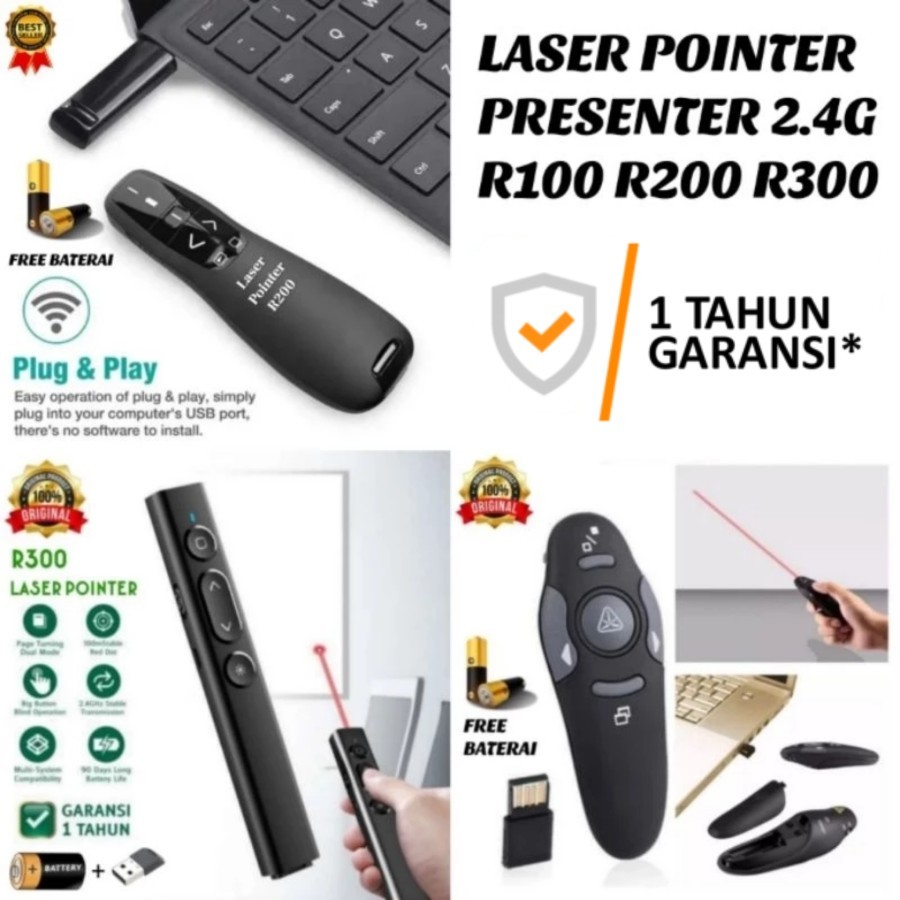 Jual Laser Pointer Presenter Wireless Laser Merah Remote Control 2.4G ...