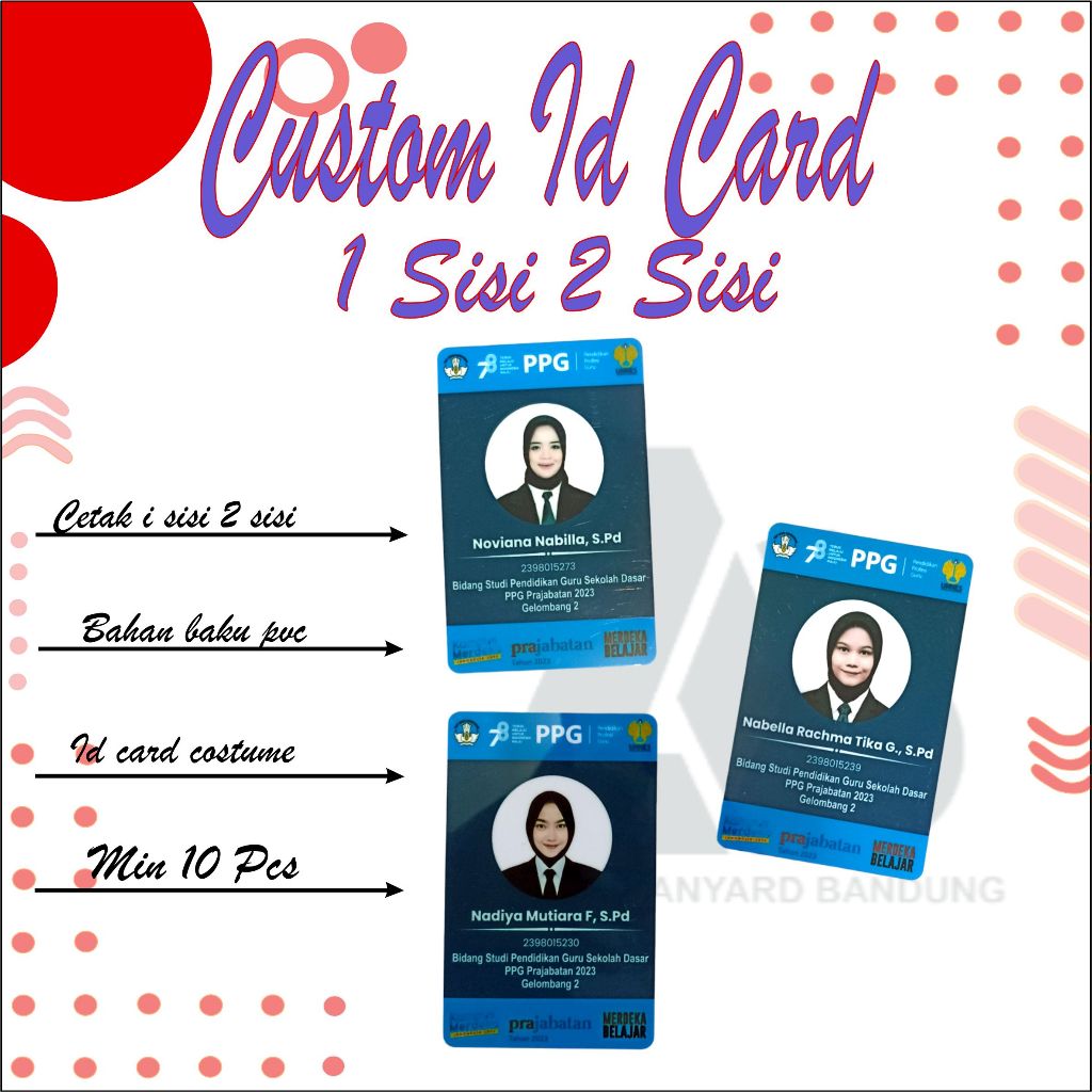 Jual Cetak Kartu Id Card Custome Pcv 09 Mm Kartu Pesertakartu Visitorkartu Memberkartu 0156