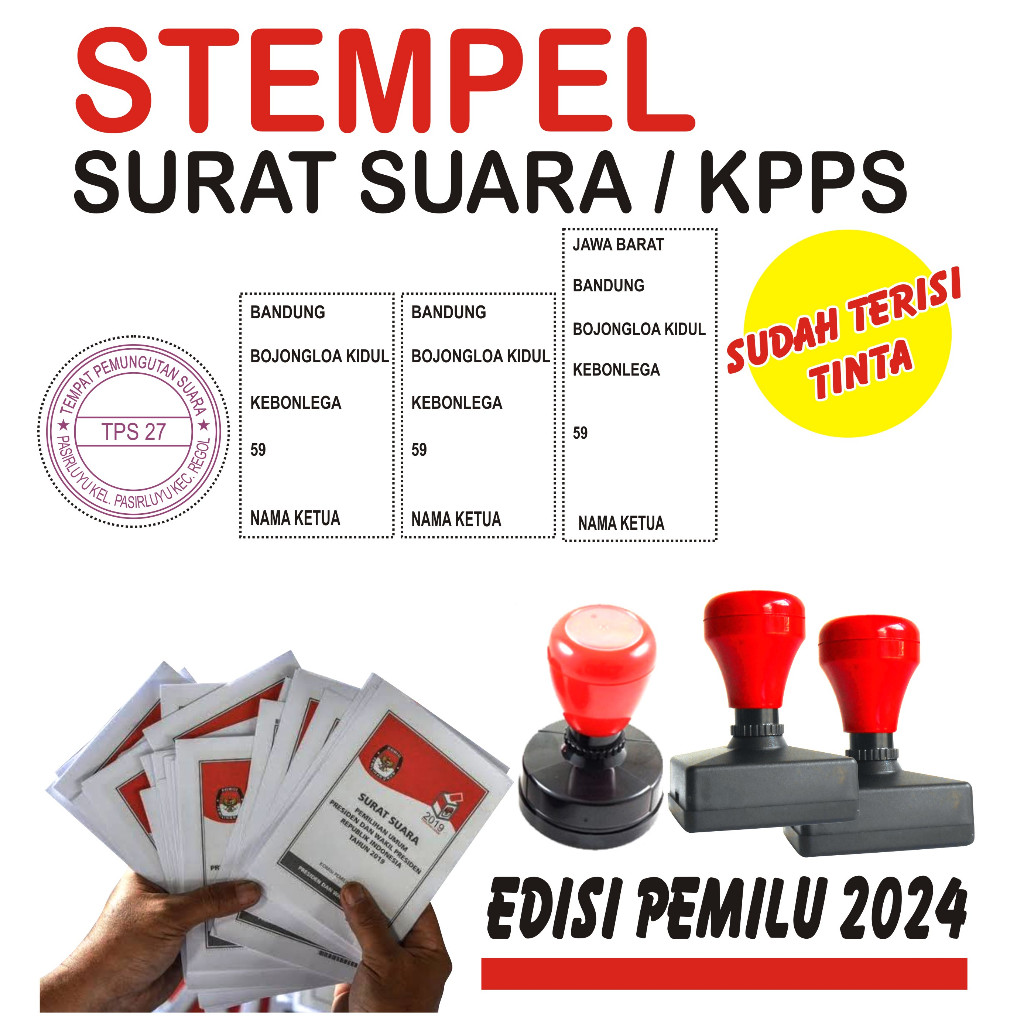 Jual Stempel Surat Suara Stempel Pemilu 2024 Stempel Tps Shopee Indonesia 