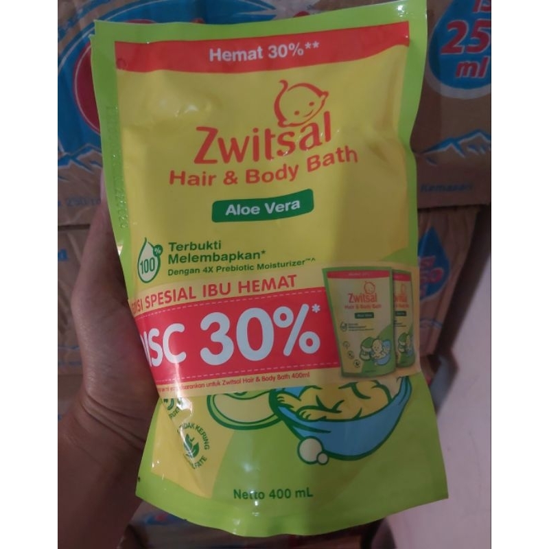 Jual zwitsal natural baby bath 2 in 1 Hair & body pouch 400ml twin pack ...