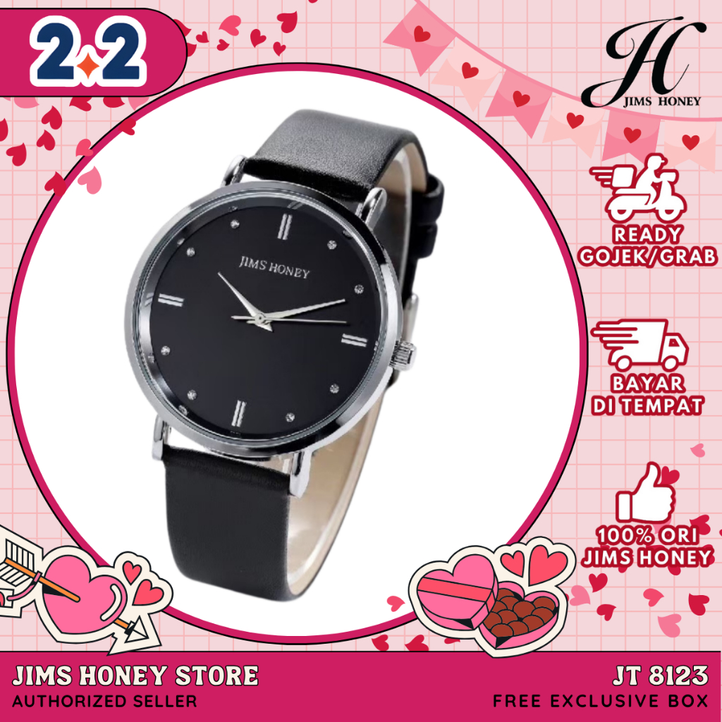 Jual JIMS HONEY 8123 JAM TANGAN ANALOG WANITA QUARTZ FREE EXCLUSIVE BOX
