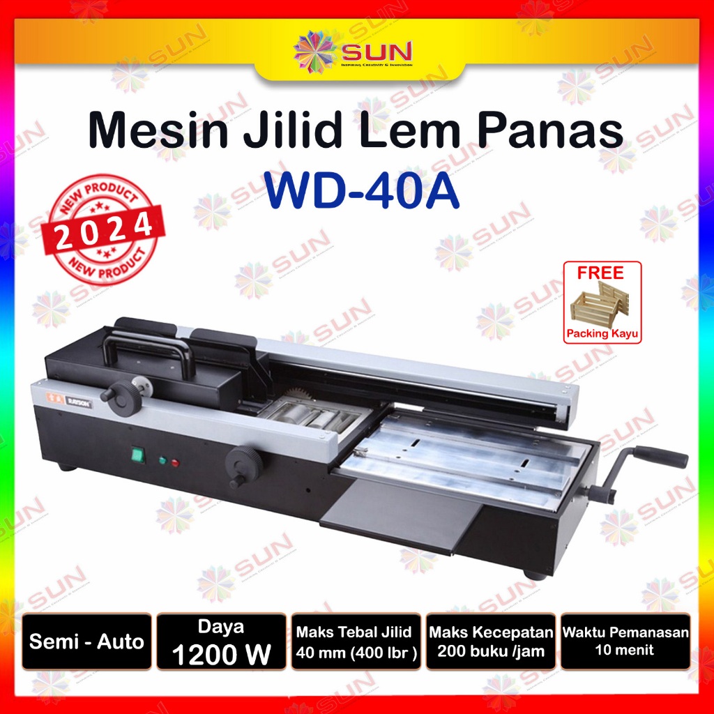 Jual Mesin Jilid Lem Panas Semi Automatic Wd 40a Ukuran A3 Softcover Hardcover Kualitas 1243