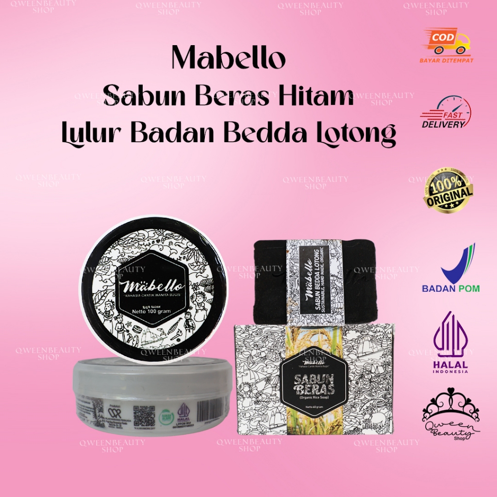 Jual Mabello Lulur Badan Bedda Lotong Gr Mabello Sabun Beras Hitam Shopee Indonesia