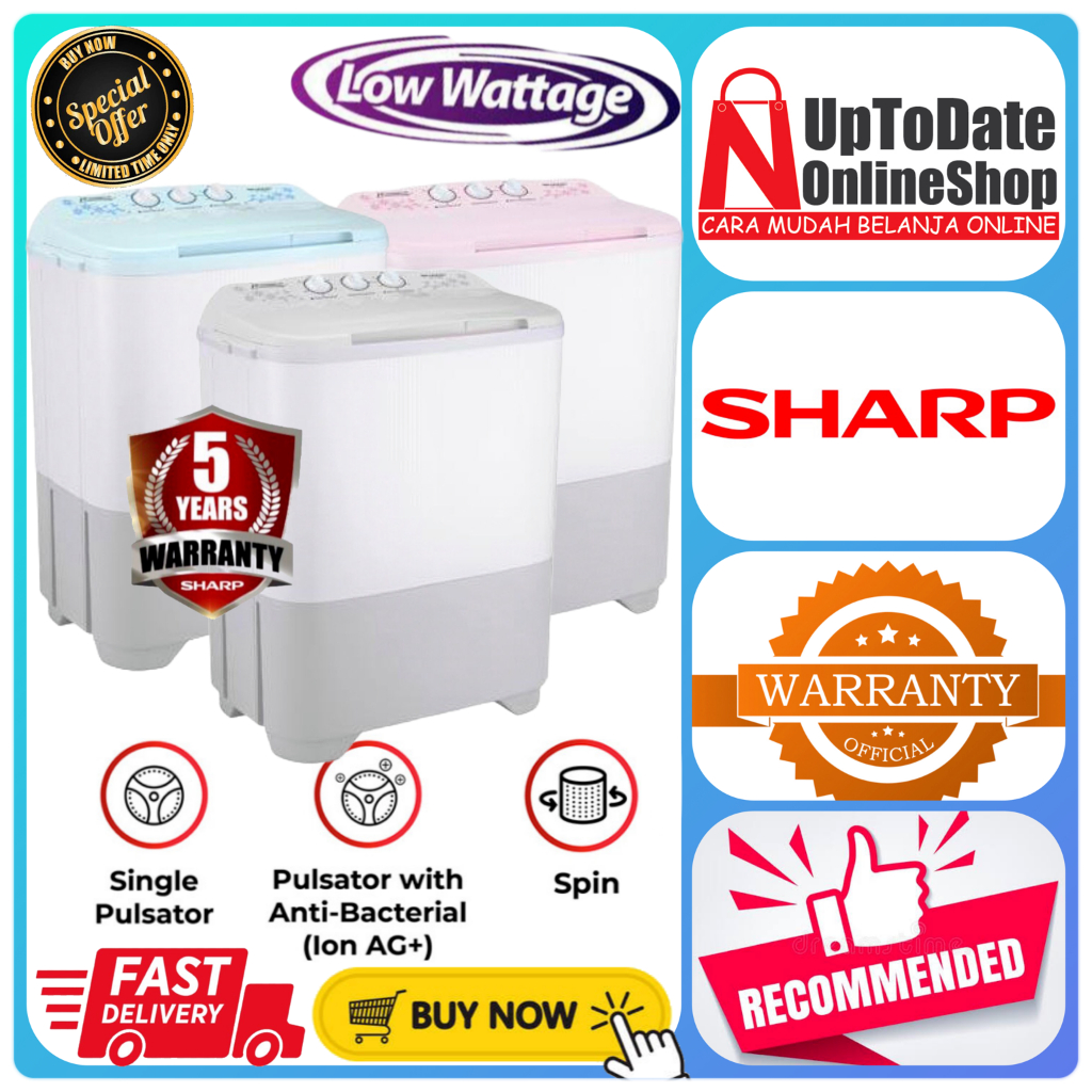 Jual MESIN CUCI SHARP ES-T70MW 70MW 2 TABUNG 7KG SUPER AQUAMAGIC SUPER ...