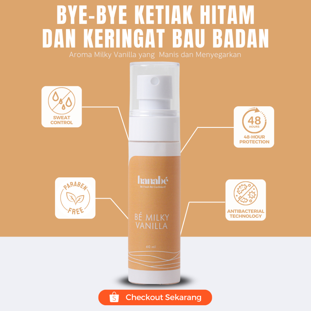 Jual HANABE Body Odorizer Aroma Milky Vanilla 60ml | Shopee Indonesia