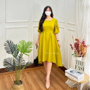 Leona Dress Wanita Midi Casual Lady Crush Premium