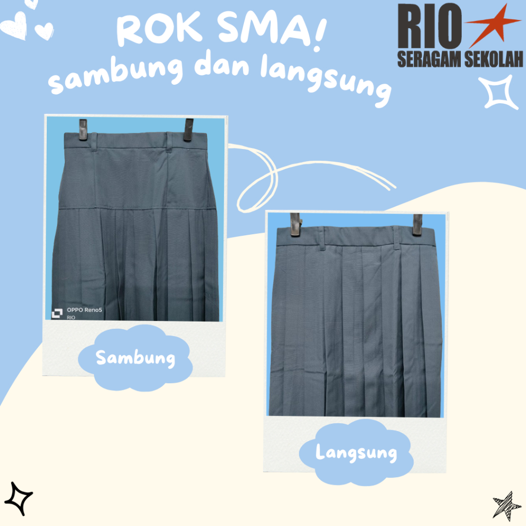 Jual ROK SERAGAM SMA BIG SIZE REMPEL SAMBUNG / ROK REMPEL BAPING ...