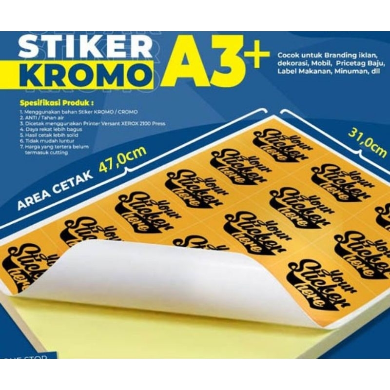 Jual STIKER CROMO UK.A3+/STIKER KEMASAN LABEL,MAKANAN,TOPLES,MERK KUE ...