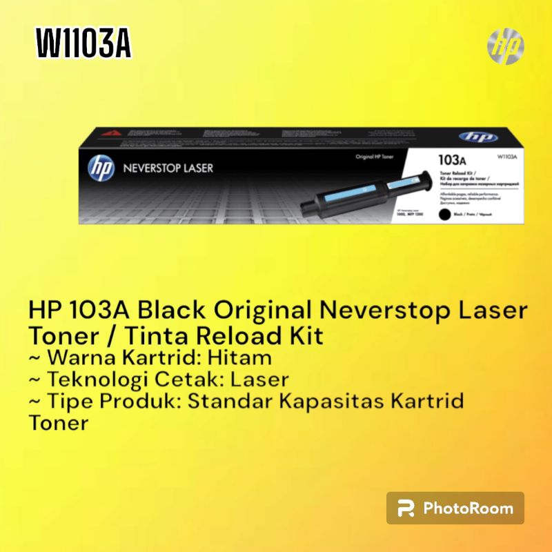 Jual HP 103A Black Original Neverstop Laser Toner / Tinta Reload Kit ...