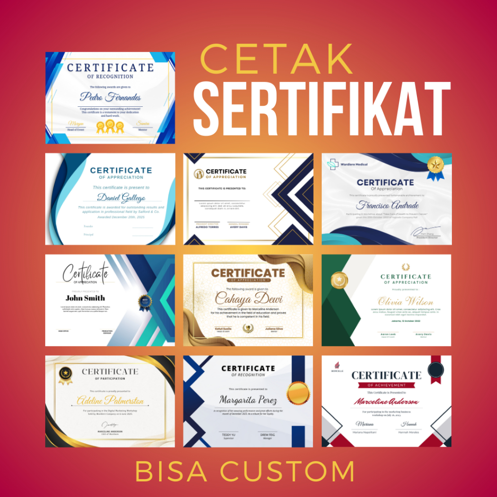 Jual Cetak Sertifikat A Bahan Double Side Inkjet Paper Gsm Bisa Custom Shopee Indonesia