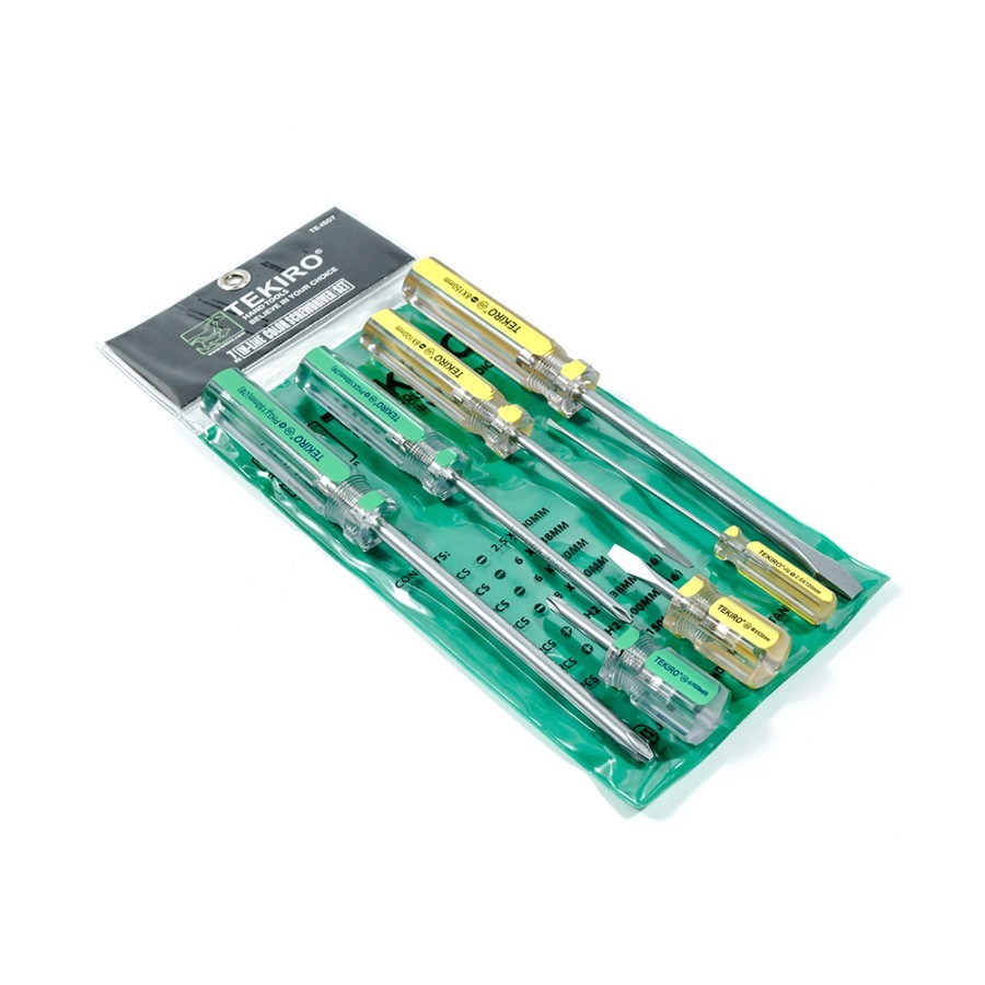 Jual TEKIRO IN LINE COLOR SCREWDRIVER SET 7 PCS / OBENG IN LINE 7PCS ...