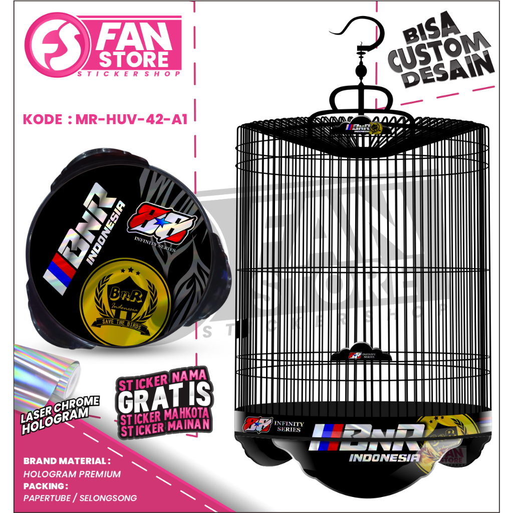 Jual Decal Sticker Tebok Sangkar Murai BNR Infinity 88 Custom Desain ...
